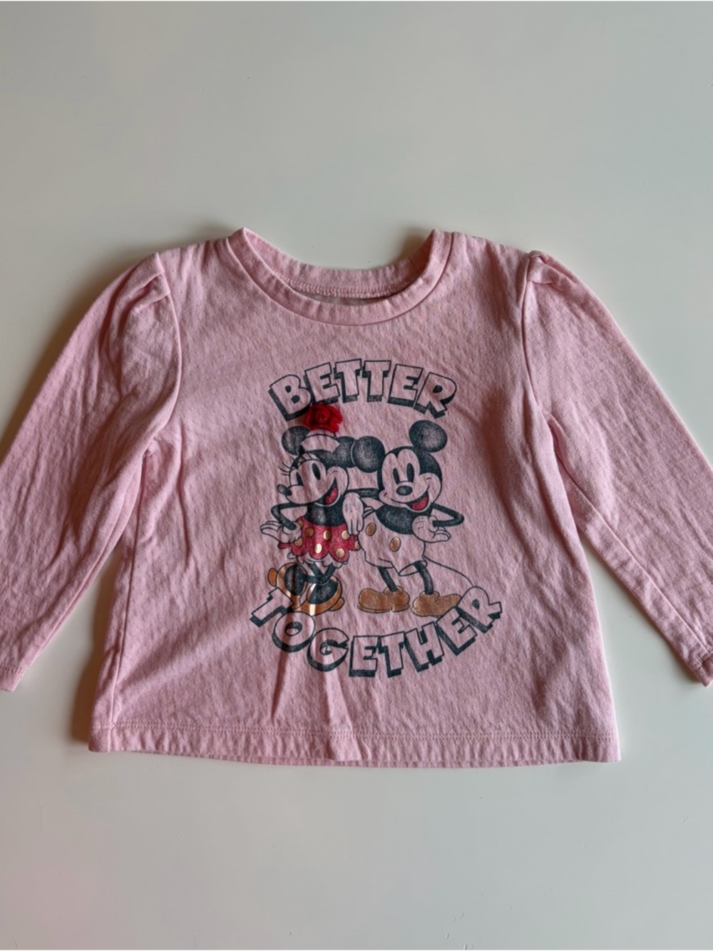 Disney Gap Pink 'Better Together' Mickey & Minnie Long-Sleeve Tee 2T